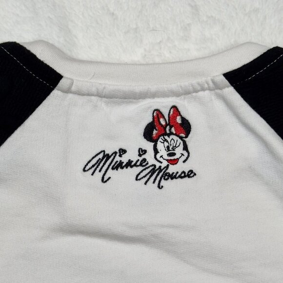Disney Parks Minnie Mouse Sequins White Black Raglan Long Sleeve Girls Size XS - Picture 6 of 8